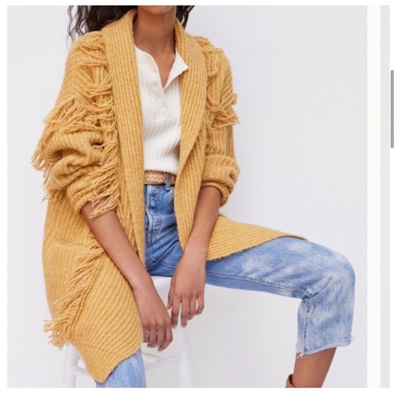 Anthropologie Sweaters - Alpaca Wool Anthropologie Amanza Fringed Oversized  Cardigan XS/S